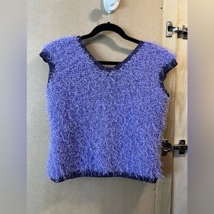 Handmade fuzzy purple top